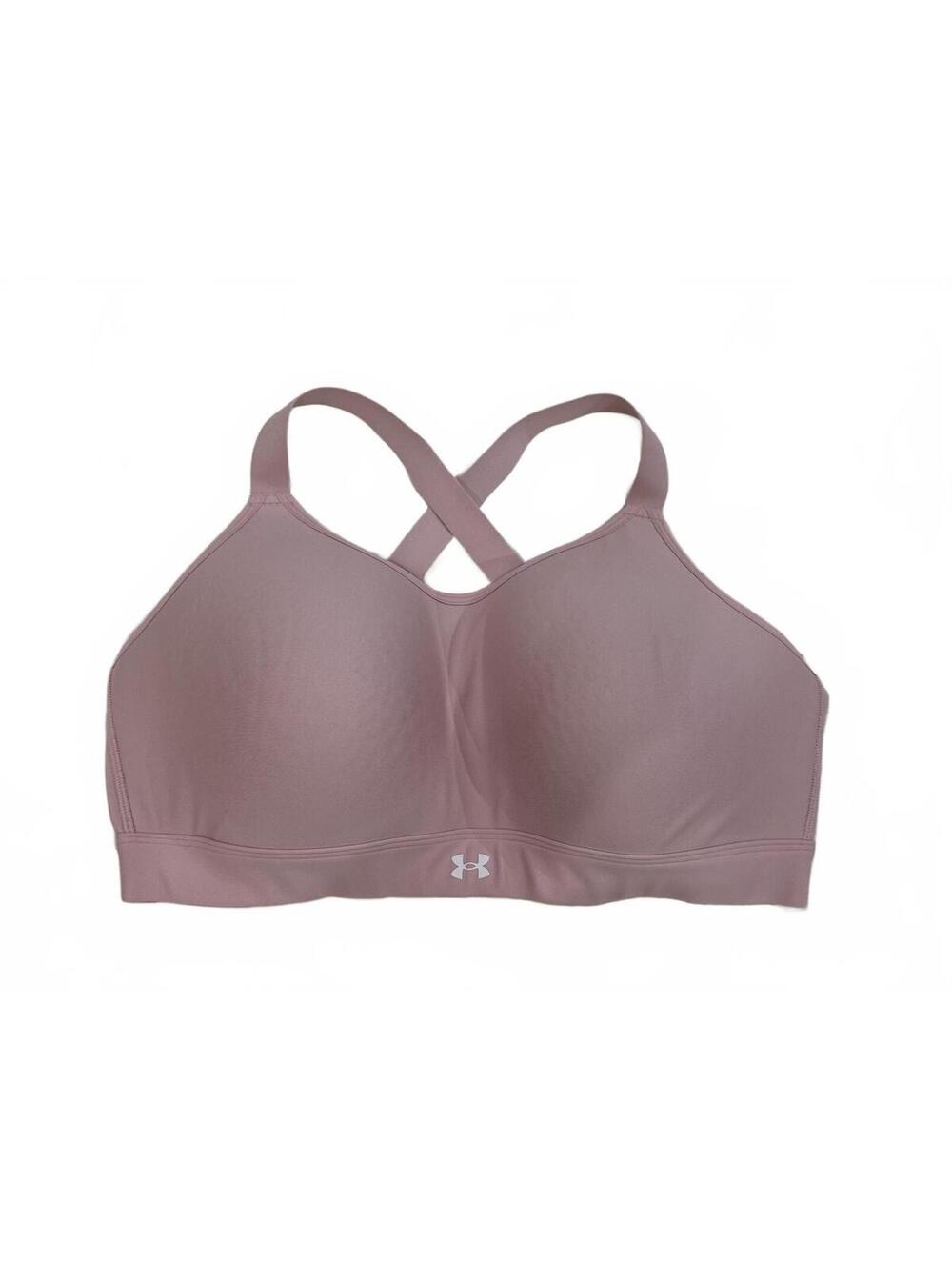 Under Armour Continuum Mid Impact Fitted Light Pink Sports Bra Plus Size 2X - Picture 2 of 7